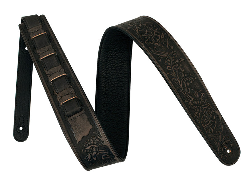 XTR | LS248 | Leather Guitar Strap | Black/Grey XTR | LS248 | Leather Guitar Strap | Black/Grey